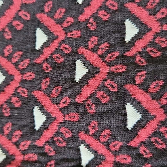 LOFT Red and Black Embellished A-Line Mini Skirt jacquard Sz: 8 cotton 465186 - Picture 10 of 13